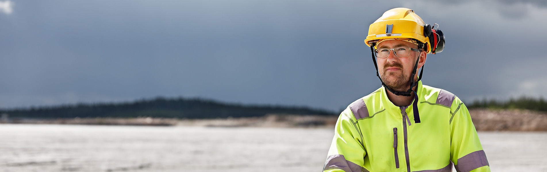 Boliden employee by Tailings pond